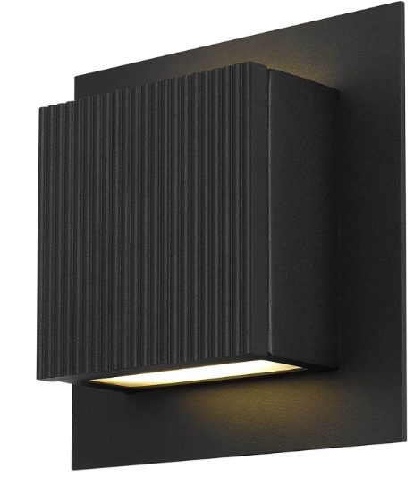 Alteck Lighting AW0060-3CCT-W-BK Miami 8 inch Tall LED Wall Sconce with Sand Blast Glass, Multi-Color Temperature, Sand Black Finish