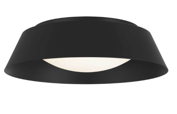 Alteck Lighting AFM0067-5CCT-W-BK Pez 15 inch LED Outdoor Flush Mount with Etched White Opal Glass, Multi-Color Temperature, Sand Black Finish