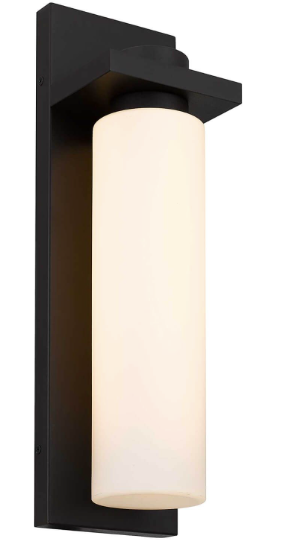 Alteck Lighting AW0094-3CCT-W-DB Kast 19 inch Tall LED Outdoor Wall Sconce with Etched White Opal Glass, Multi-Color Temperature, Dark Bronze Finish