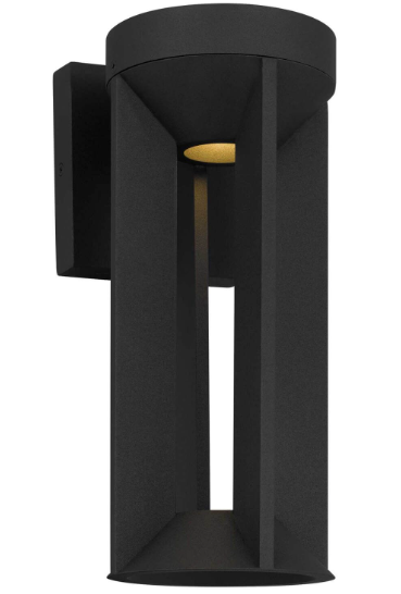 Alteck Lighting AW0145-3CCT-W-BK Aura 12 inch Tall LED Outdoor Wall Sconce with Sand Blast Glass, Multi-Color Temperature, Sand Black Finish