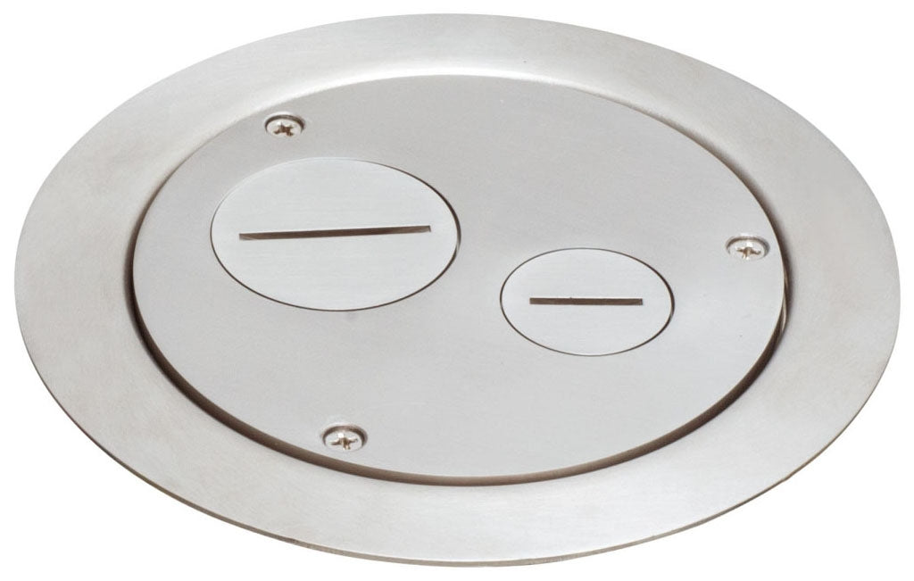 Arlington FLBC5560NL Cover Kit for 5.5 Inch Concrete Floor Box with Threaded Inserts, 1-Gang, Nickel