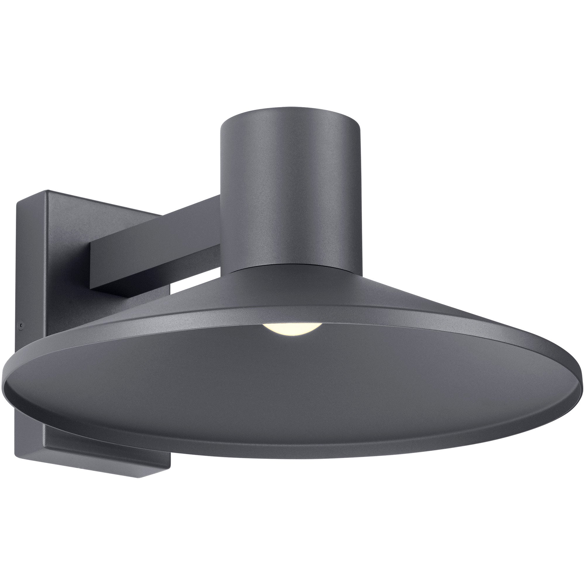 Visual Comfort Modern Collection 700OWASHH9308DHUNVSP 8” Ash Outdoor Wall Sconce with Clear Lens, Color Temperature 3000K, Wattage 18W, Surge Protection, Charcoal Finish