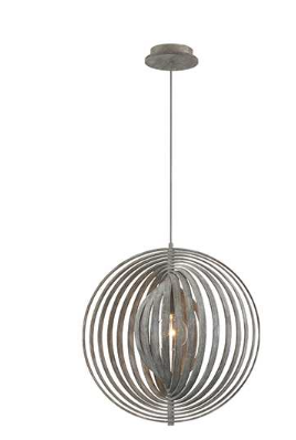Eurofase Lighting 31873-025 20-in Abruzzo Spherical 1 Light Pendant, Wattage 60W, Weathered Gray Finish