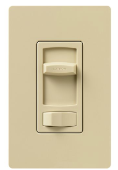 Lutron CT-103PH-IV Skylark Contour Dimmer Switch, 1000W Incand./Halogen or 600VA MLV, 1 Pole/3-Way, 120V, Ivory Finish