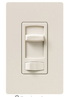 Lutron CT-103PH-LA Skylark Contour Dimmer Switch, 1000W Incand./Halogen or 600VA MLV, 1 Pole/3-Way, 120V, Light Almond Finish
