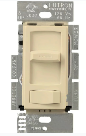 Lutron CTELV-303P-IV Skylark Contour LED+ Dimmer, 300W 1 Pole 3-way Dimmer Switch, Ivory Finish