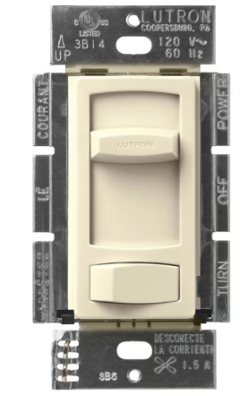Lutron CTFSQ-F-AL Skylark Contour Quiet 3-Speed Fan Control, No 1.5A 3-Speed Ceiling Fan, 120V, 1 Pole/3-Way, Almond Finish