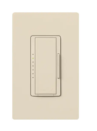 Lutron RRD-F6AN-DV-LA RadioRA 2 Maestro 3-Wire Fluorescent/LED Dimmer, Voltage 120/277V, Light Almond