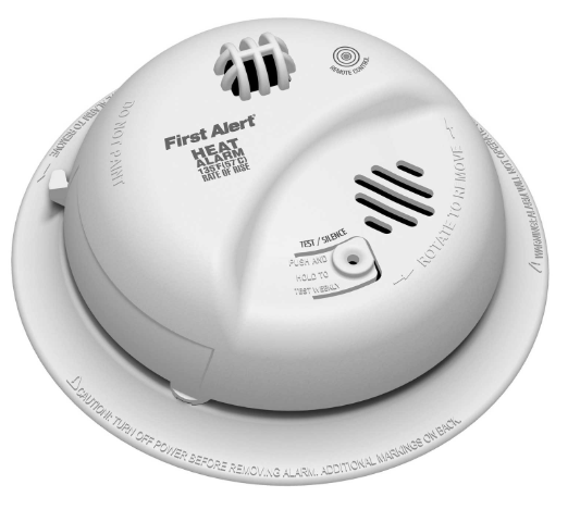 BRK First Alert HD6135FB Hardwired 120-Volt AC/DC Heat Alarm with Battery Backup