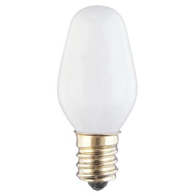 Westinghouse Lighting 0379200 7 watt C7 white incandescent light bulb with E12 candelabra base