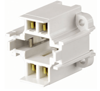 Leviton 26725-419 Compact Fluorescent Lampholder, G24q-3, GX24q-4 Base, White