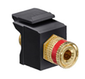 Leviton 40833-BER Binding Post Quickport, Coupler, Red Stripe, Black Housing