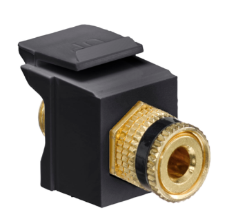 Leviton 40833-BEE Binding Post Quickport, Coupler, Black Stripe, Black Housing