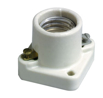 Leviton 19062 Lampholder, Incandescent, Medium Base, One Piece, Keyless, Unglazed Porcelain, Pony Cleat, Single Circuit, Open Terminal
