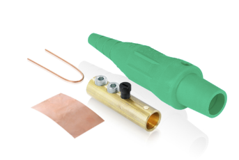 Leviton 16D45-AUG 16 Series Plug, Female, 190A Max, 600V Double Set Screw Termination, #6-#2 Cable Range, Green Finish