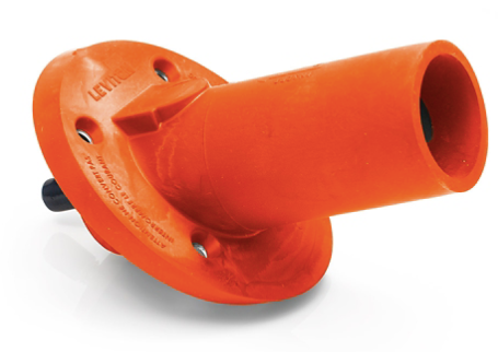 Leviton 17R23-SO 17 Series Male Receptacle, 30-Degree, 250-500 MCM, 1" Threaded Stud, Orange Finish