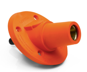 Leviton 17R24-SO 17 Series Panel Mount Receptacle, Female, 600A Max, 600V 30 Degree Angle, Threaded Stud Termination, 250-500 MCM Cable Range, Orange Finish