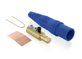 Leviton 16D24-UB 16 Series Taper Nose Cam-Type Male Plug, Contact & Insulator, Detachable, 2/0, 4/0 AWG, 400A Max, Type 3R When Mated, Blue Finish