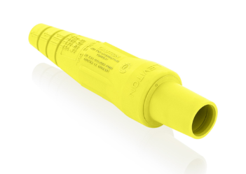Leviton 16SDF-1UY 16 Series Single Pole Cam Type Female Detachable Plug Sleeve Only, Taper Nose, Cable Range 2/0, 4/0, Yellow Finish