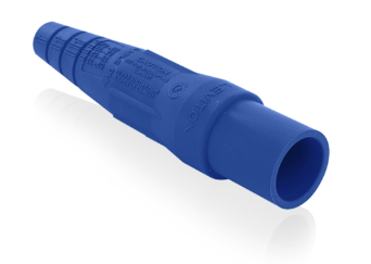 Leviton 16SDM-2UB 16 Series Single Pole Cam Type Male Detachable Plug Sleeve Only, Taper Nose, Cable Range #2, 2/0, Blue Finish