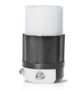 Leviton 2453 20A, 277/480V 3-Phase Y, NEMA L19-20R, 4P, 4W, Locking Connector, Non-Grounding, Black/White