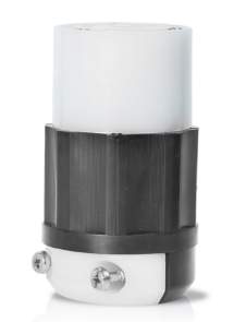 Leviton 3523-C Locking Connector, 20/10A, 250V Dc/600V Ac, Industrial Grade, Black/White