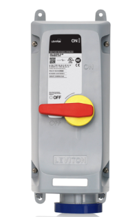 Leviton 4100MI9WLEV LEV Series Pin & Sleeve Interlock, Watertight, Non-Fused, 100A 240V 3PH, 3P 4W, Blue Finish