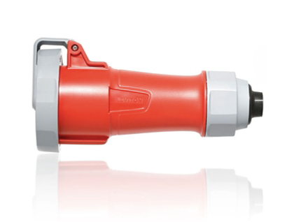 Leviton 420C7WLEVA LEV Series IEC Pin & Sleeve Connector with Screwless Clamp Assembly, Red Finish