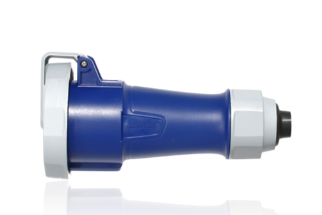 Leviton 330C6WLEVA LEV Series Pin & Sleeve Connector w/ Screwless Clamp Assembly, 30A, 250V, 2P, 3W, Blue Finish