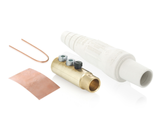 Leviton 16D33-BUW Roll Over For Zoom Female Plug, 2/0, 4/0 Awg, Double Set Screw Termination, White Finish