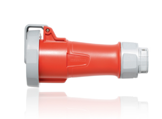 Leviton 330C7WLEV LEV Series Pin & Sleeve Connector, 30A, 480V 2P, 3W, Red Finish