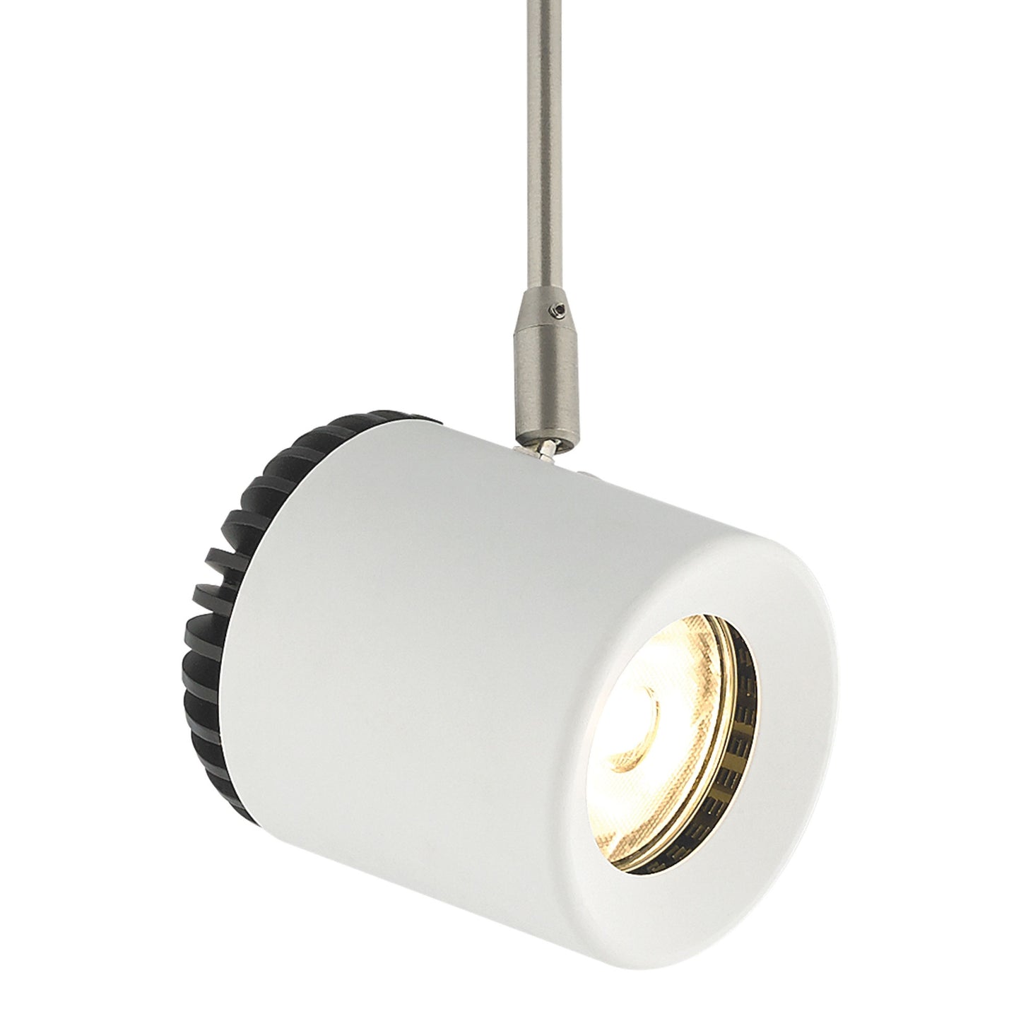 Visual Comfort Architectural 700FJBRK8272003W Modern 3” Sean Lavin LED Freejack Burk Head Track Ceiling Light, Color Temperature 2700K, Beam Spread 20°, 80 CRI, White / Satin Nickel Finish