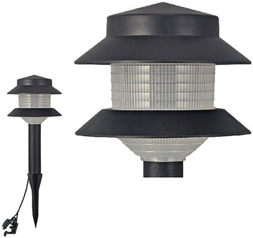 Cyber Tech Lighting LS3PSP-12V-BL LED Wired Pagoda Landscape Light, Black, Voltage 12V, Wattage 3W, Color Temperature 3000K