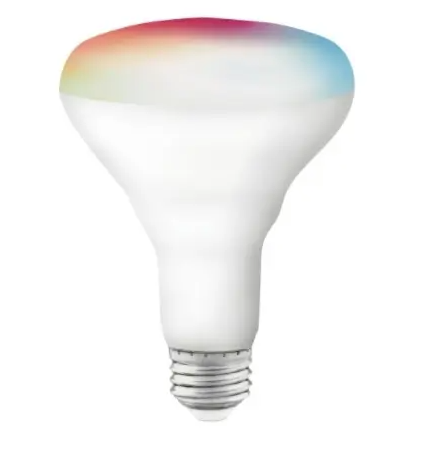 SATCO S11255 Smart LED BR30 Bulb, E26, Wattage 9.5W, Lumens 800 lm, Voltage 120V, RGB & Tunable White