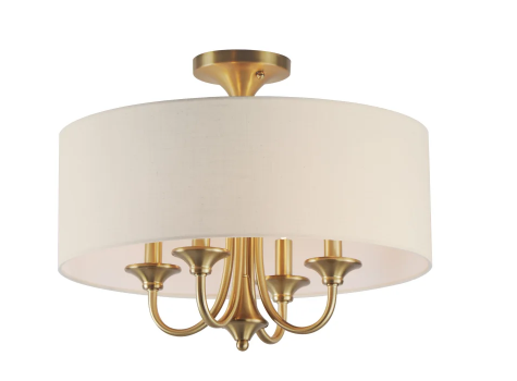 Maxim Lighting 10013OMNAB Bongo 4 Light 18 inch Natural Aged Brass Semi-Flush Mount Ceiling Light
