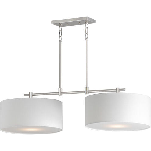 Maxim Lighting 10016WLSN Bongo 2 Light 42 inch Satin Nickel Linear Chandeliers Pendant Ceiling Light