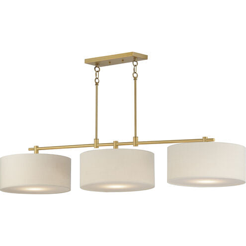 Maxim Lighting 10017OMNAB Bongo 3 Light 60 inch Natural Aged Brass Linear Chandeliers Pendant Ceiling Light