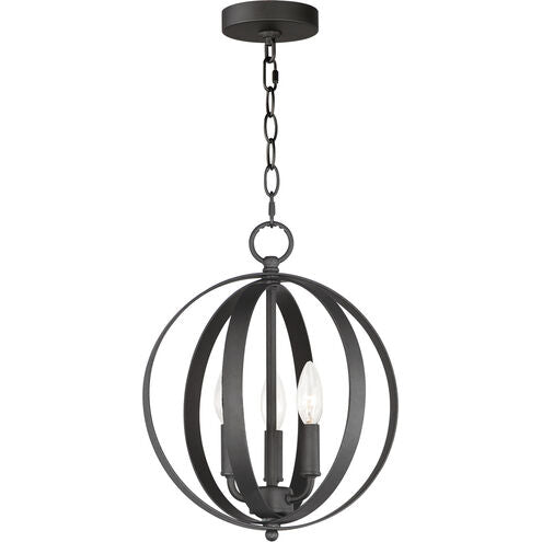 Maxim Lighting 10030BK Provident 3 Light 12 inch Black Single Pendant Ceiling Light