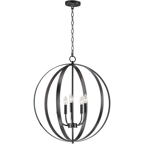Maxim Lighting 10032BK Provident 5 Light 24 inch Black Single Pendant Ceiling Light
