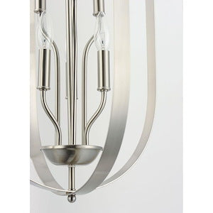 Provident chandelier detail view in Satin Nickel finish