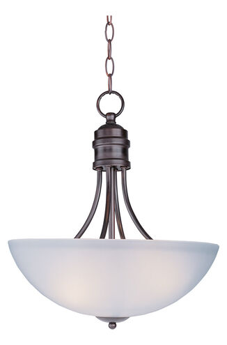 Maxim Lighting 10044FTOI Logan 3 Light 16 inch Oil Rubbed Bronze Invert Bowl Pendant Ceiling Light in 60, Medium Base