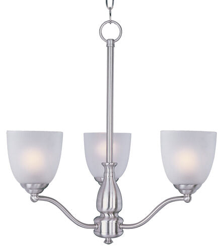Maxim Lighting 10064FTSN Stefan 3 Light 21 inch Satin Nickel Single-Tier Chandelier Ceiling Light