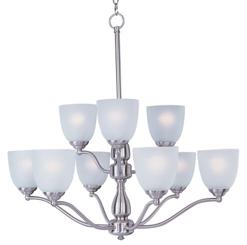 Maxim Lighting 10066FTSN Stefan 9 Light 30 inch Satin Nickel Multi-Tier Chandelier Ceiling Light