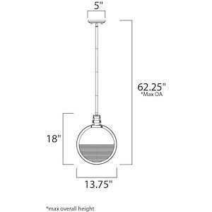 Maxim Lighting 10080CLBKSN pendant dimensions diagram