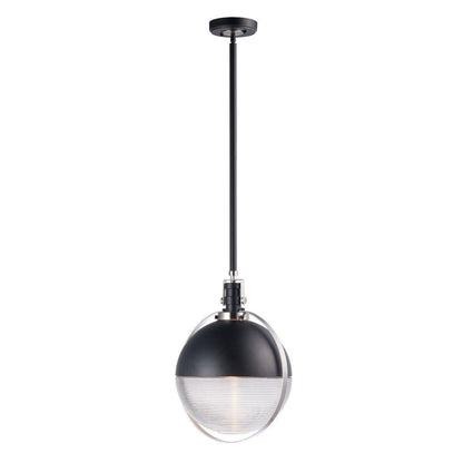 Maxim Lighting 10080CLBKSN Axiom 1 Light LED Pendant Ceiling Light Black Satin Nickel Clear Glass