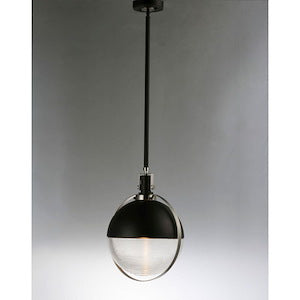 Maxim Lighting 10080CLBKSN Axiom LED pendant ceiling light illuminated view