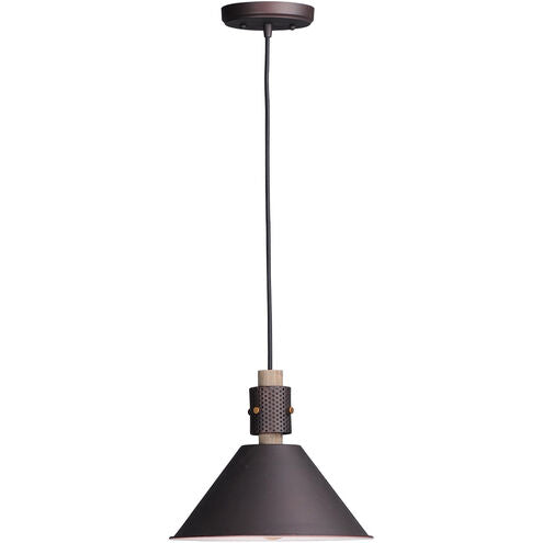 Maxim Lighting 10089OIWWD Tucson 1 Light 11 inch Oil Rubbed Bronze/Weathered Wood Single Pendant Ceiling Light