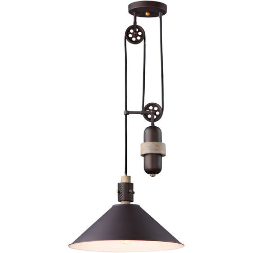 Maxim Lighting 10090OIWWD Tucson 1 Light 16 inch Oil Rubbed Bronze/Weathered Wood Single Pendant Ceiling Light