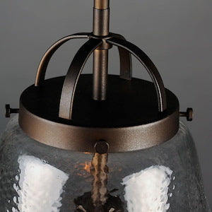 Close Up Of Maxim Lighting 10091HMOI Bronze Pendant Hardware
