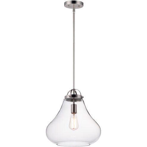 Maxim Lighting 10093CLSN Stella 1 Light 14 inch Satin Nickel Single Pendant Ceiling Light in Clear, Medium Base